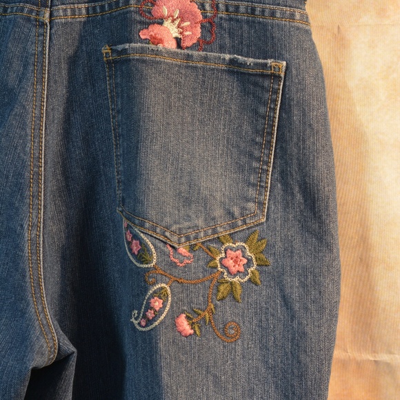 Gloria Vanderbilt Embroidered Jacket Jeans SZ 14 - Picture 7 of 12